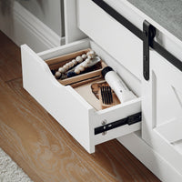 Panca Per Scarpe Con Sedile Scarpiera Da Ingresso Con Ante Scorrevoli 80x30x49cm FSR153-W