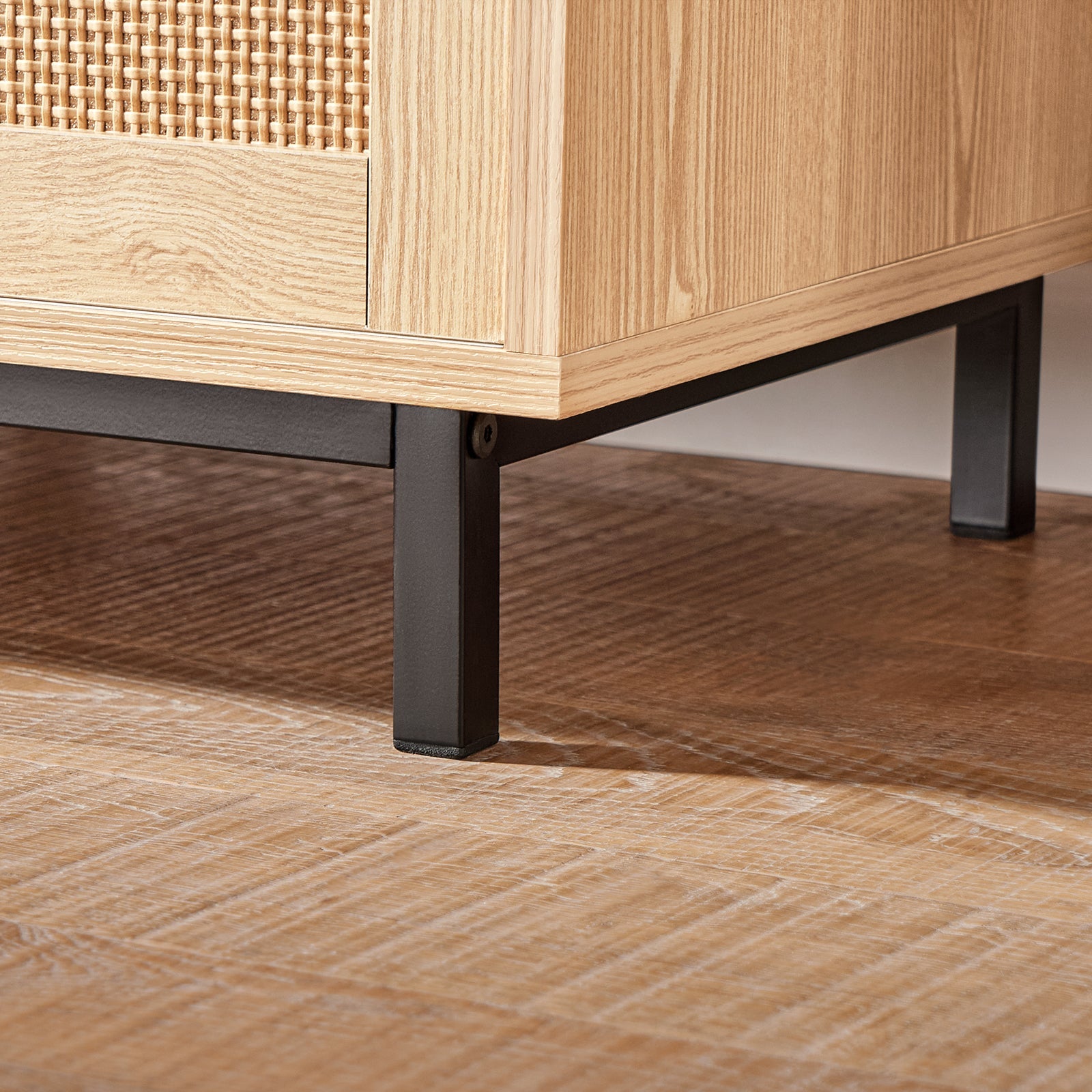 Panca Scarpiera Con 2 Porte Scorrevoli Naturale E Grigio 110x40x49cm FSR154-N