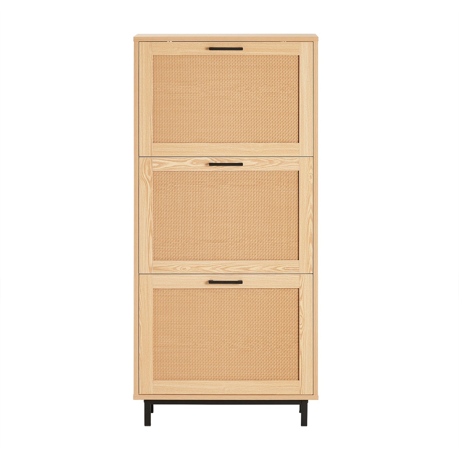 Scarpiera Da Ingresso Con 3 Ante E 6 Ripiani Naturale 60x23.8x127cm FSR155-N