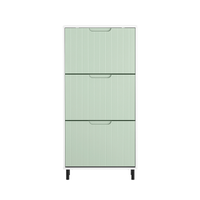 Scarpiera Slim Scarpiera Con 3 Ante E 6 Ripiani Portascarpe Salvaspazio Verde 60x24x127cm FSR157-GR