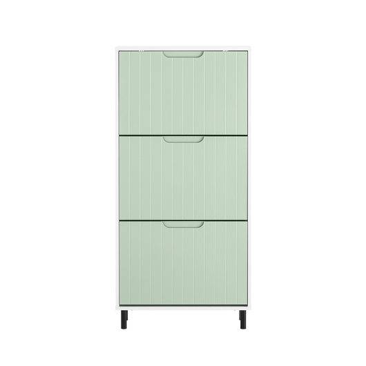 Scarpiera Slim Scarpiera Con 3 Ante E 6 Ripiani Portascarpe Salvaspazio Verde 60x24x127cm FSR157-GR