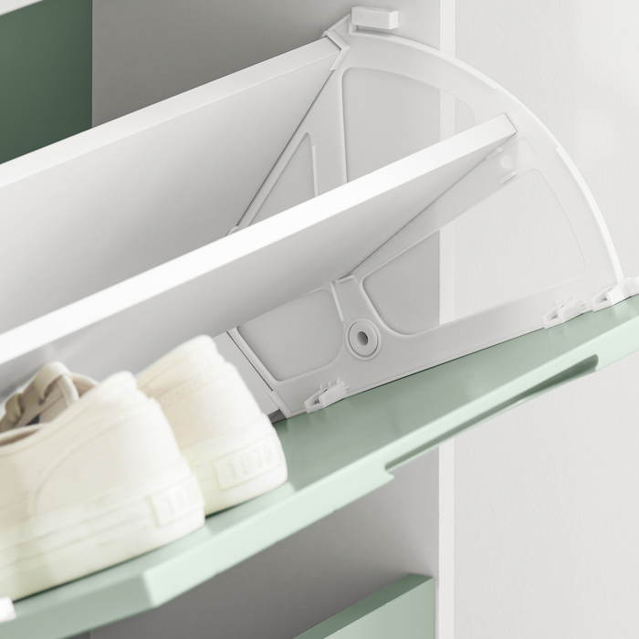 Scarpiera Slim Scarpiera Con 3 Ante E 6 Ripiani Portascarpe Salvaspazio Verde 60x24x127cm FSR157-GR