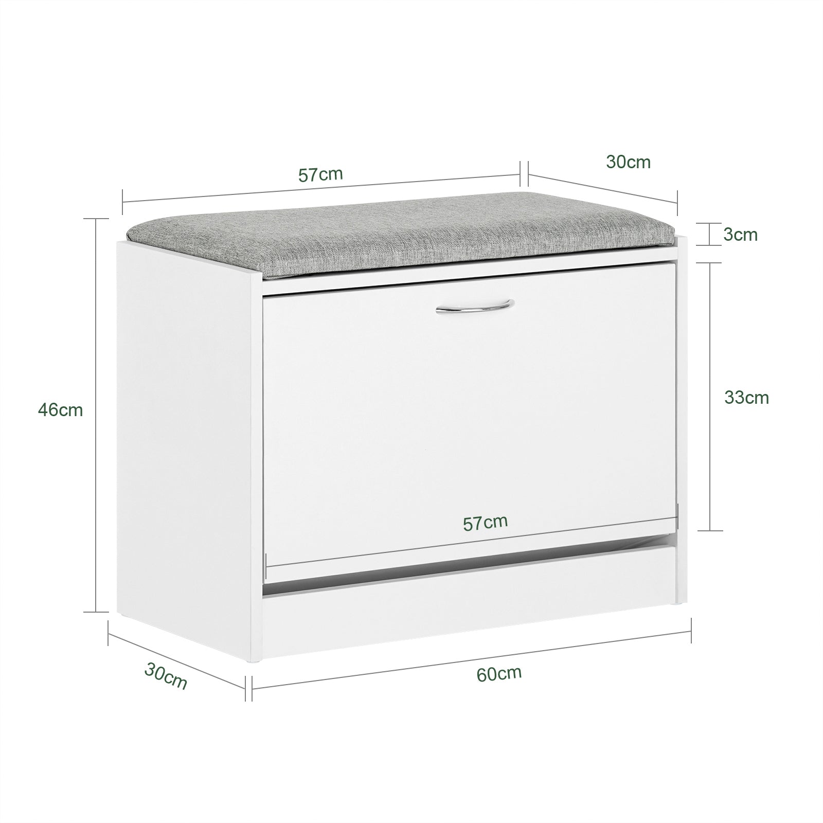 Scarpiera Panca Scarpiera Portascarpe Con Seduta Grigio Profondità30cm FSR16-HG