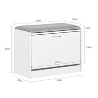 Scarpiera Panca Scarpiera Portascarpe Con Seduta Grigio Profondità30cm FSR16-HG