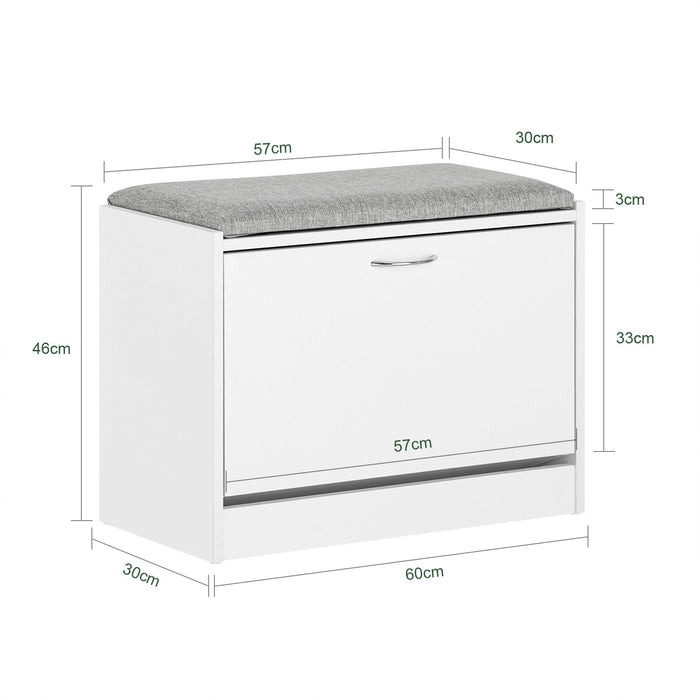 Scarpiera Panca Scarpiera Portascarpe Con Seduta Grigio Profondità30cm FSR16-HG