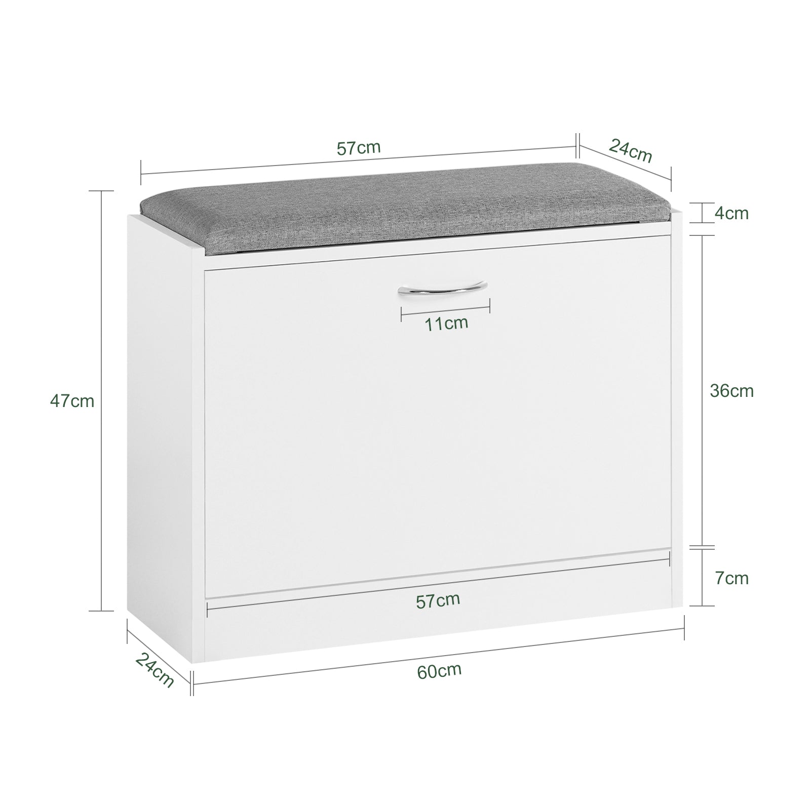 Scarpiera Panca Scarpiera Portascarpe Con Seduta Bianco Profondità24cm FSR16-K-W