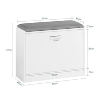 Scarpiera Panca Scarpiera Portascarpe Con Seduta Bianco Profondità24cm FSR16-K-W