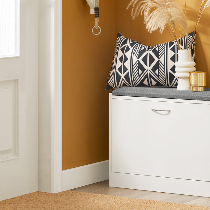 Scarpiera Panca Scarpiera Portascarpe Con Seduta Bianco Profondità24cm FSR16-K-W