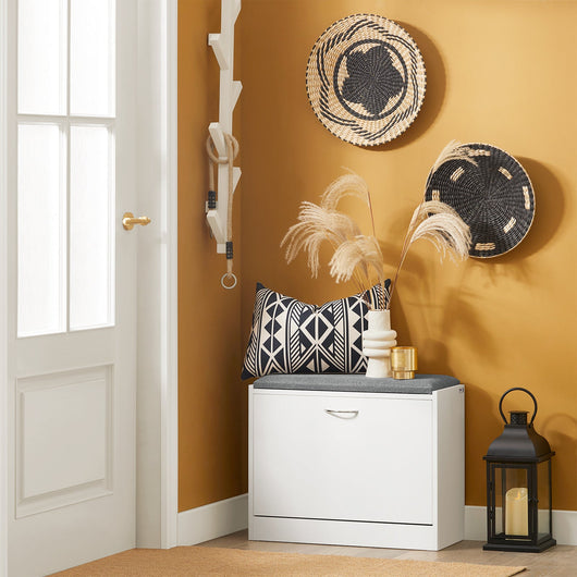 Scarpiera Panca Scarpiera Portascarpe Con Seduta Bianco Profondità24cm FSR16-K-W