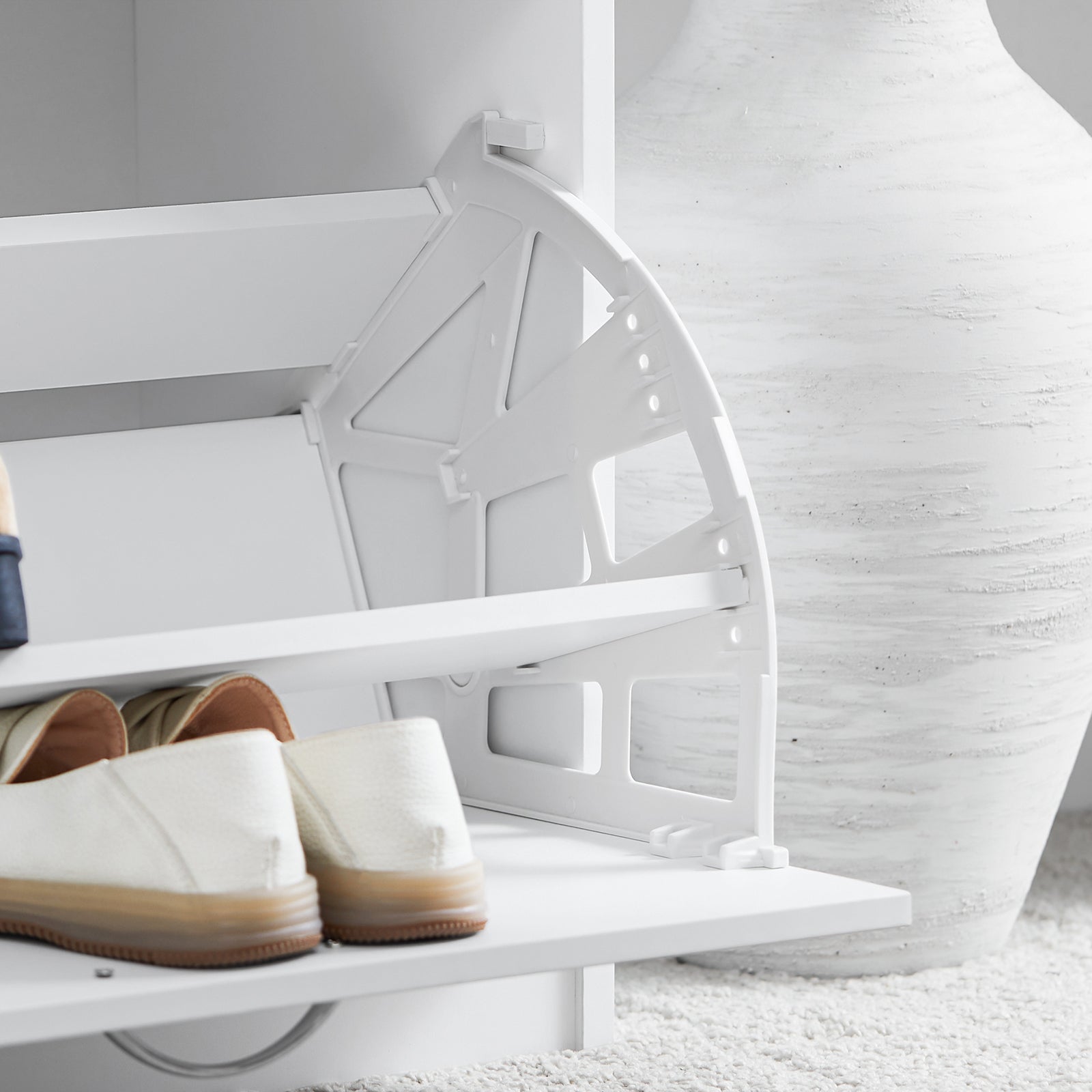 Scarpiera Panca Scarpiera Portascarpe Con Seduta Bianco Profondità30cm FSR16-W