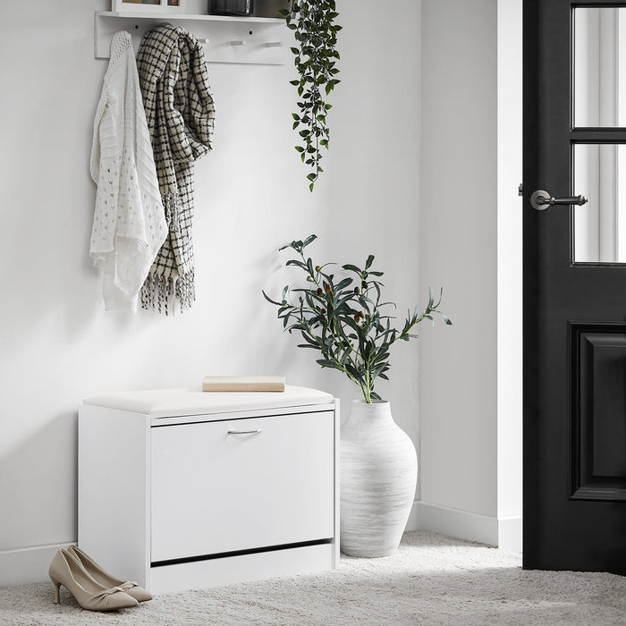 Scarpiera Panca Scarpiera Portascarpe Con Seduta Bianco Profondità30cm FSR16-W