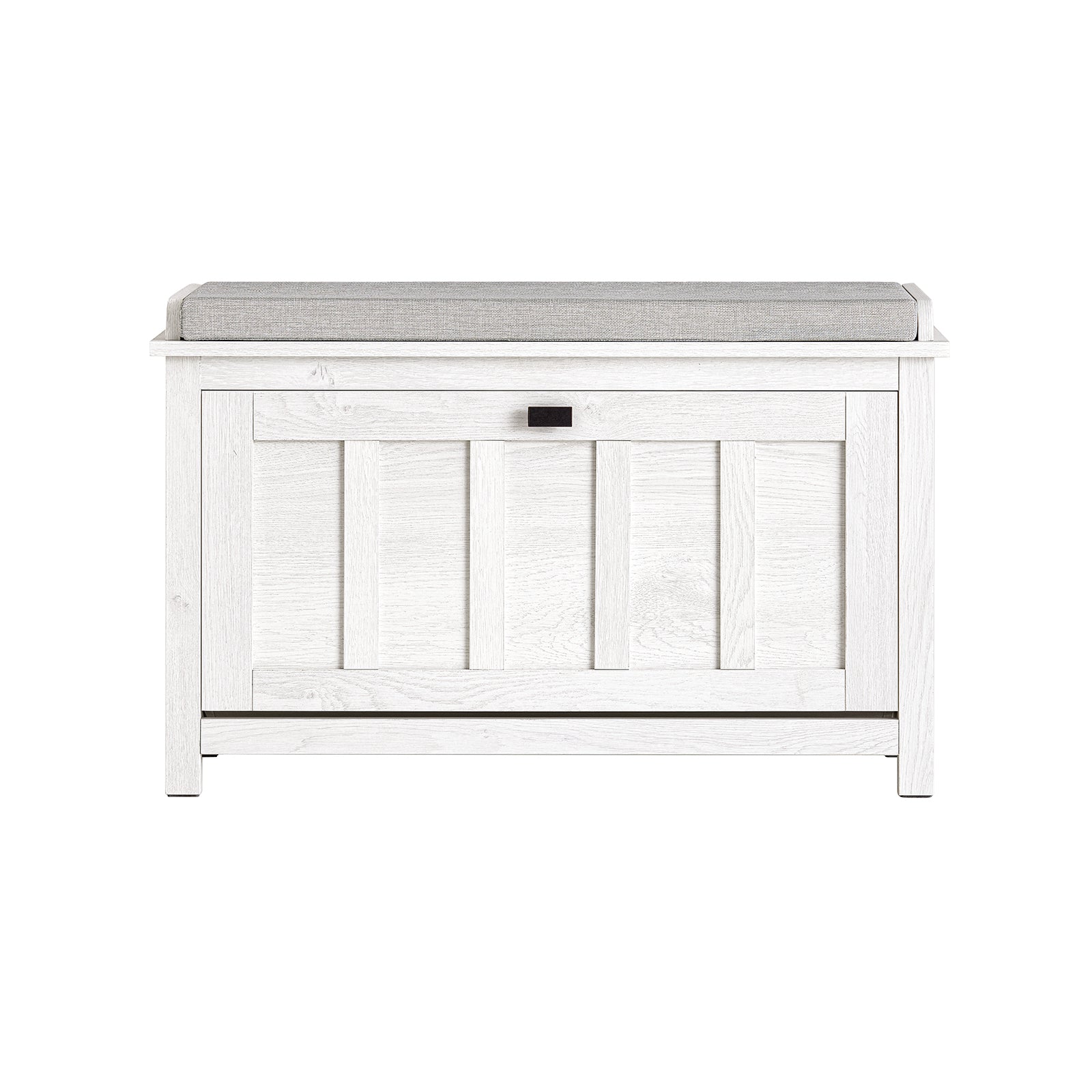 Scarpiera Con 1 Anta E 2 Ripiani Scarpiera Con Vano Portaoggetti Panca Ingresso Portascarpe Con Cuscino Bianco 80x29x50cm FSR161-W