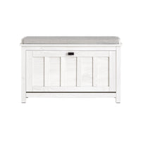 Scarpiera Con 1 Anta E 2 Ripiani Scarpiera Con Vano Portaoggetti Panca Ingresso Portascarpe Con Cuscino Bianco 80x29x50cm FSR161-W