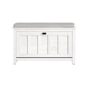 Scarpiera Con 1 Anta E 2 Ripiani Scarpiera Con Vano Portaoggetti Panca Ingresso Portascarpe Con Cuscino Bianco 80x29x50cm FSR161-W