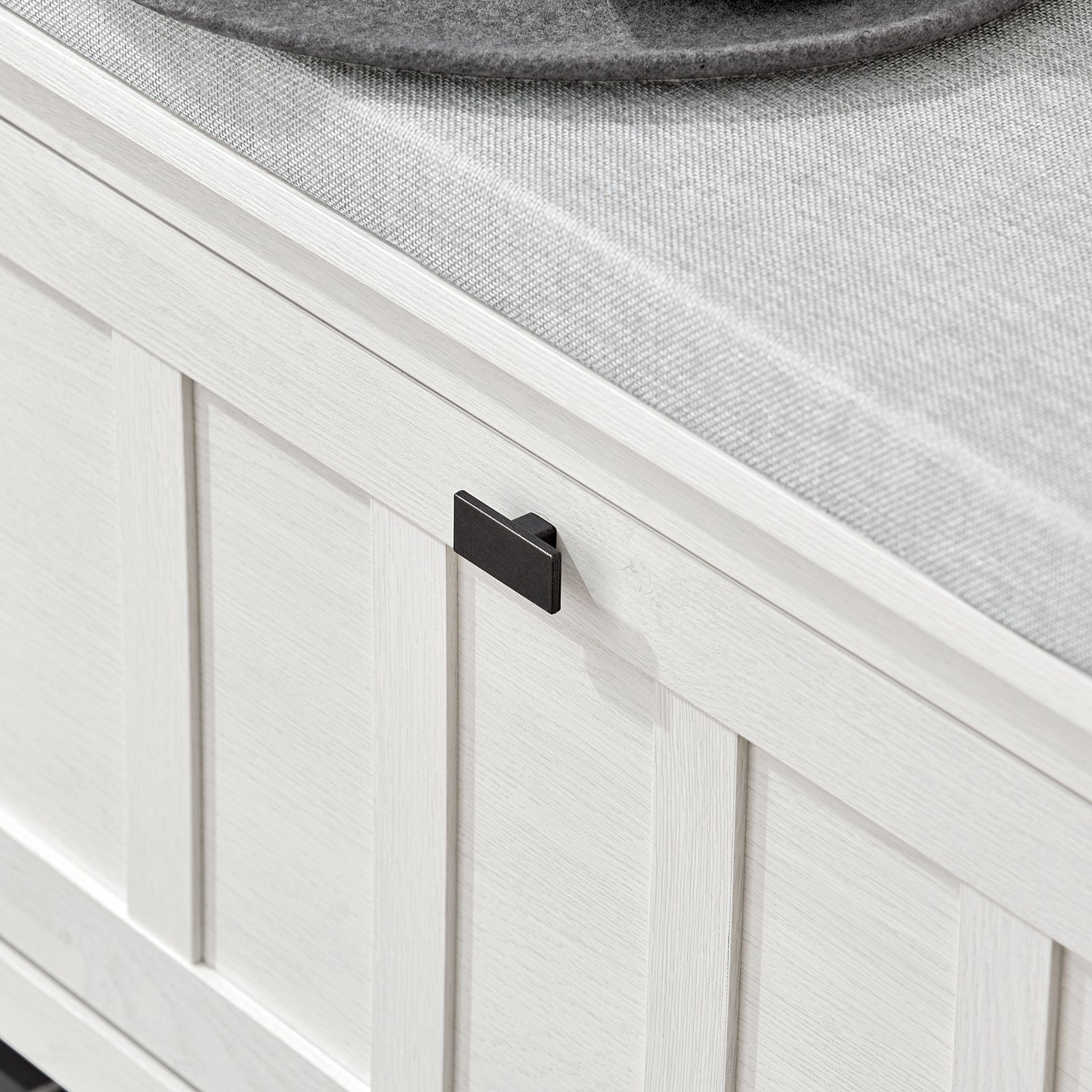 Scarpiera Con 1 Anta E 2 Ripiani Scarpiera Con Vano Portaoggetti Panca Ingresso Portascarpe Con Cuscino Bianco 80x29x50cm FSR161-W