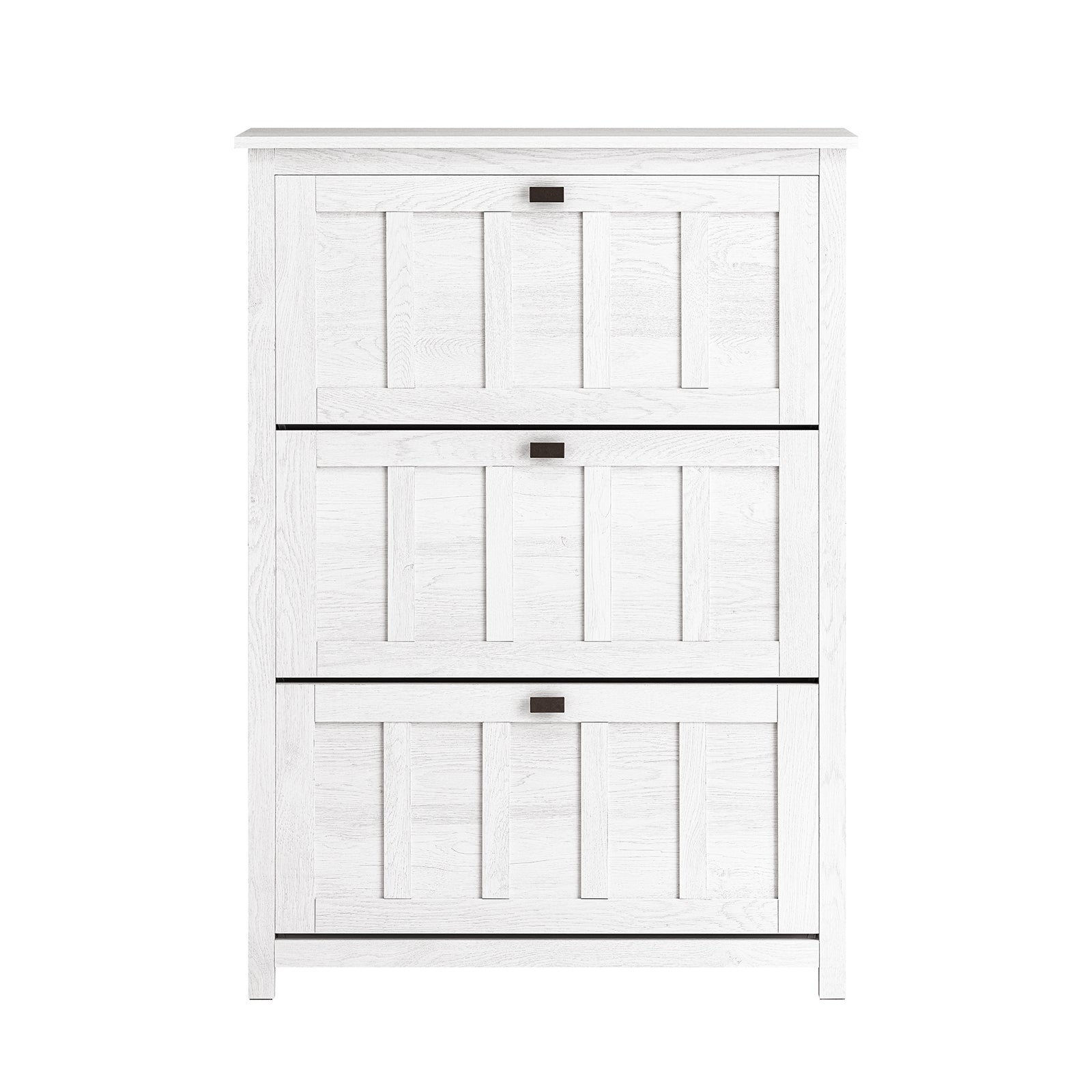 Scarpiera Con 3 Ribalte E 6 Ripiani Scarpiera Con Scomparto Aggiuntivo Portascarpe Salvaspazio Bianco 80x30x111cm FSR162-W