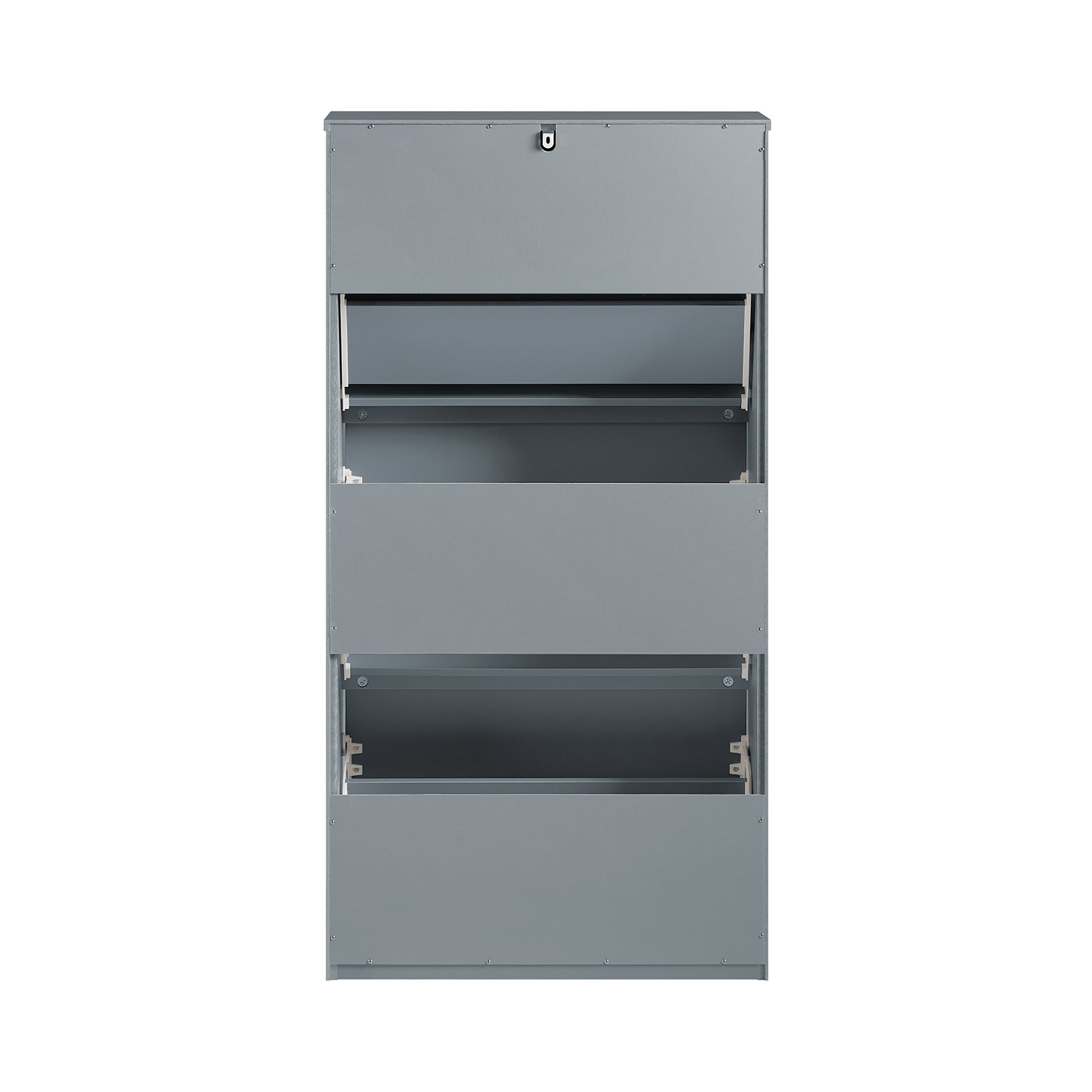 Scarpiera Con 3 Ribalte E 6 Ripiani Scarpiera Con Scomparto Aggiuntivo Portascarpe Salvaspazio Grigio 61x26x120cm FSR165-H-HG