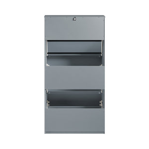 Scarpiera Con 3 Ribalte E 6 Ripiani Scarpiera Con Scomparto Aggiuntivo Portascarpe Salvaspazio Grigio 61x26x120cm FSR165-H-HG