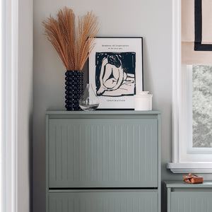 Scarpiera Con 3 Ribalte E 6 Ripiani Scarpiera Con Scomparto Aggiuntivo Portascarpe Salvaspazio Grigio 61x26x120cm FSR165-H-HG