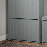 Scarpiera Con 3 Ribalte E 6 Ripiani Scarpiera Con Scomparto Aggiuntivo Portascarpe Salvaspazio Grigio 61x26x120cm FSR165-H-HG