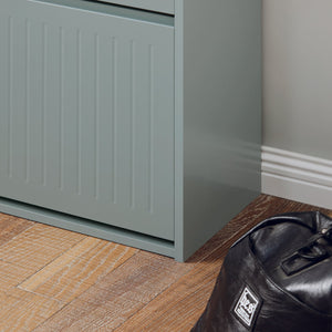 Scarpiera Con 3 Ribalte E 6 Ripiani Scarpiera Con Scomparto Aggiuntivo Portascarpe Salvaspazio Grigio 61x26x120cm FSR165-H-HG