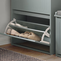 Scarpiera Con 2 Ribalte E 1 Cassetto Scarpiera Con Scomparto Aggiuntivo Portascarpe Salvaspazio Grigio 61x26x100cm FSR165-HG