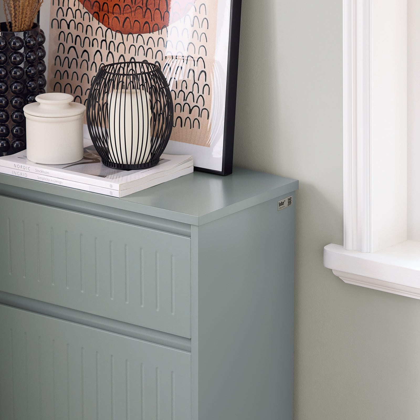 Scarpiera Con 2 Ribalte E 1 Cassetto Scarpiera Con Scomparto Aggiuntivo Portascarpe Salvaspazio Grigio 61x26x100cm FSR165-HG