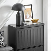 Scarpiera Con 2 Ribalte E 4 Ripiani Scarpiera Con Scomparto Aggiuntivo Portascarpe Salvaspazio Nero 61x26x81cm FSR165-K-SCH