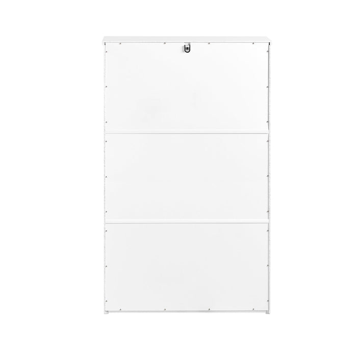 Scarpiera Con 2 Ribalte E 1 Cassetto Scarpiera Con Scomparto Aggiuntivo Portascarpe Salvaspazio Bianco 61x26x100cm FSR165-W