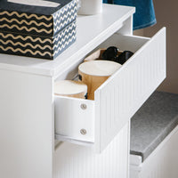 Scarpiera Con 2 Ribalte E 1 Cassetto Scarpiera Con Scomparto Aggiuntivo Portascarpe Salvaspazio Bianco 61x26x100cm FSR165-W