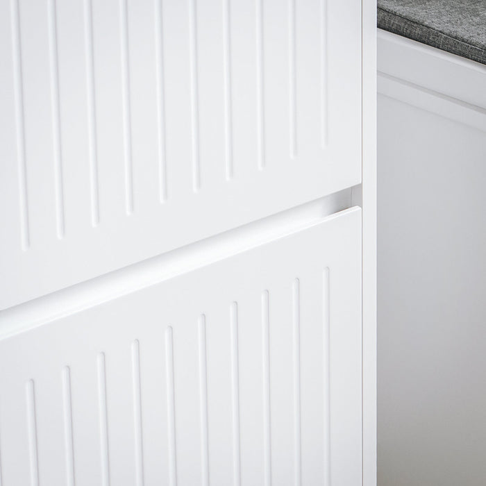 Scarpiera Con 2 Ribalte E 1 Cassetto Scarpiera Con Scomparto Aggiuntivo Portascarpe Salvaspazio Bianco 61x26x100cm FSR165-W