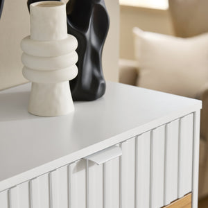 Scarpiera slim, Portascarpe con 2 ribalte e 1 cassetto, Bianco-Naturale 60x35x110cm FSR174-WN