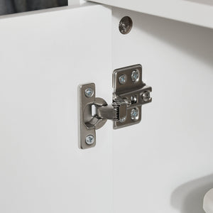 Scarpiera slim, Portascarpe con 2 ribalte e 1 cassetto, Bianco-Naturale 60x35x110cm FSR174-WN