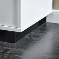 Scarpiera con 2 ante e 2 cassetti, Panca con vano portaoggetti, Panca ingresso, Scarpiera con sedile, Bianco 110x35x42cm FSR176-W