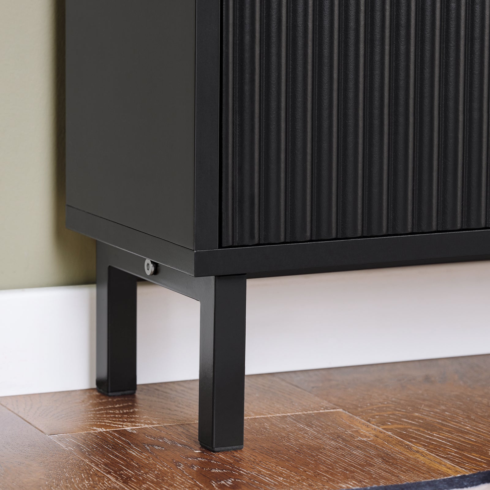 Mobiletto portascarpe scarpiera mobile ingresso salvaspazio Regolabili Nero 50x19x130cm 3 ante FSR177-H-SCH