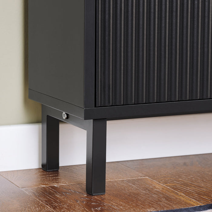 Mobiletto portascarpe scarpiera mobile ingresso salvaspazio Regolabili Nero 50x19x90cm 2 ante FSR177-SCH