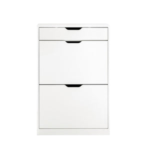 Scarpiera ribaltabile Scarpiera a 2 ribalte e un cassetto Portascarpe salvaspazio Slim, Bianco 60x30x90cm FSR180-W