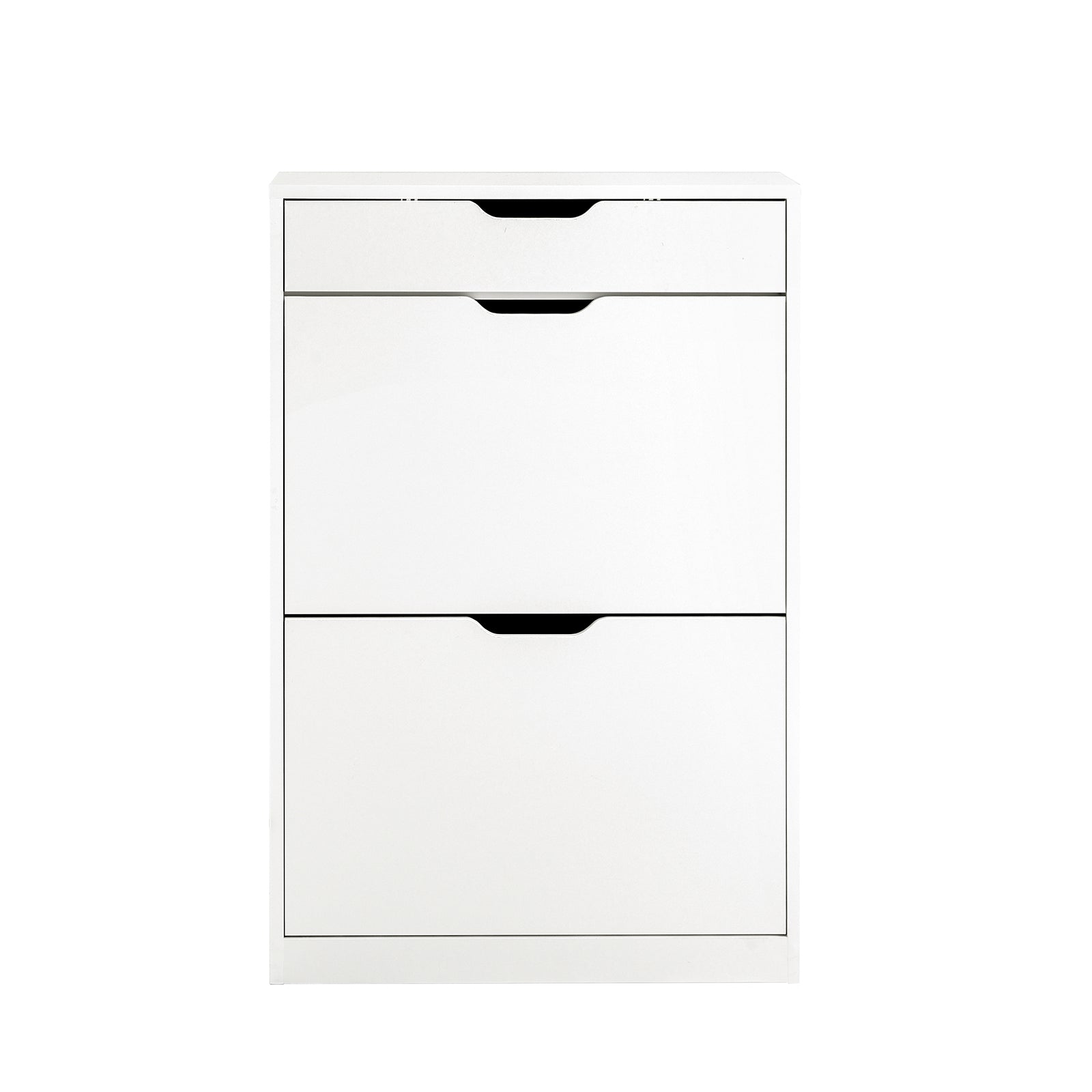 Scarpiera ribaltabile Scarpiera a 2 ribalte e un cassetto Portascarpe salvaspazio Slim, Bianco 60x30x90cm FSR180-W