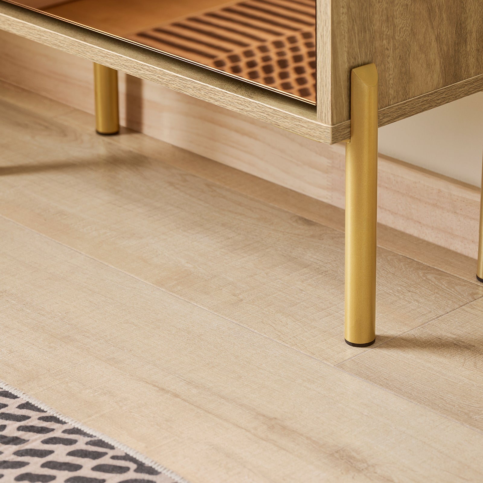 SoBuy Scarpiera con 3 ante in vetro Scarpiera con 6 ripiani Scarpiera portascarpe Colore d'oro 55x24x124cm FSR181-H-G