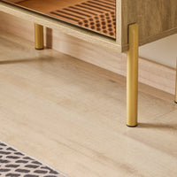 SoBuy Scarpiera con 3 ante in vetro Scarpiera con 6 ripiani Scarpiera portascarpe Colore d'oro 55x24x124cm FSR181-H-G