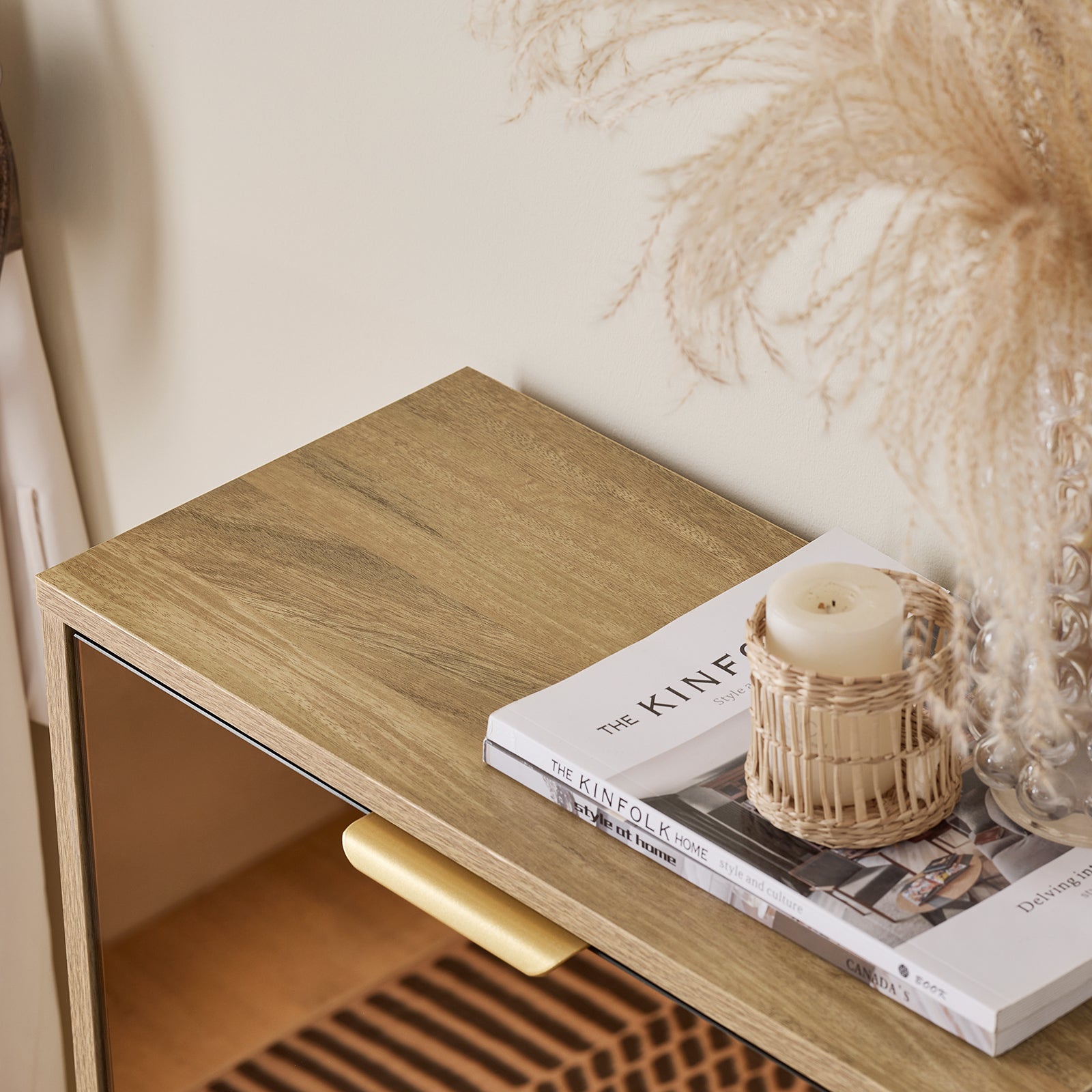 SoBuy Scarpiera con 3 ante in vetro Scarpiera con 6 ripiani Scarpiera portascarpe Colore d'oro 55x24x124cm FSR181-H-G