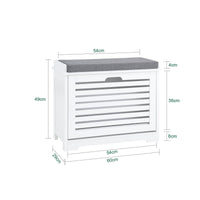 SoBuy Scarpiera Panca Scarpiera Portascarpe Bianco Con Seduta Bianco 60x29x49cm FSR184-K-W