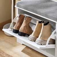 SoBuy Scarpiera Panca Scarpiera Portascarpe Bianco Con Seduta Bianco 60x29x49cm FSR184-K-W