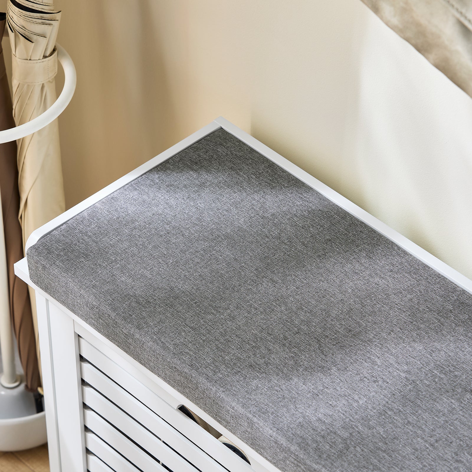 SoBuy Scarpiera Panca Scarpiera Portascarpe Bianco Con Seduta Bianco 60x29x49cm FSR184-K-W