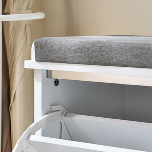 SoBuy Scarpiera Panca Scarpiera Portascarpe Bianco Con Seduta Bianco 60x29x49cm FSR184-K-W