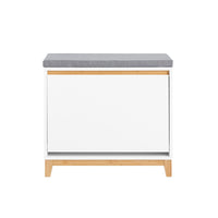 SoBuy Scarpiera con Ribalta Scarpiera con Panca Imbottita, Scarpiera Salvaspazio, Mobile da Ingresso, Bianco-Naturale, 60x34x55 cm FSR191-WN