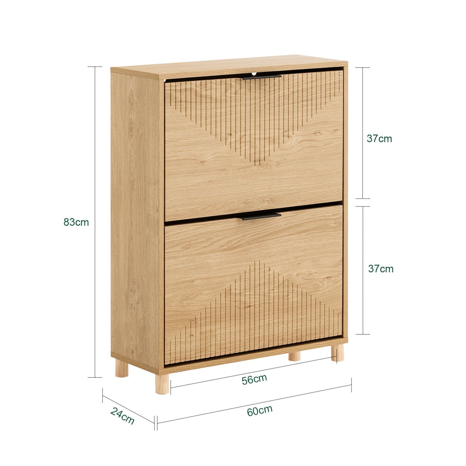 SoBuy FSR200-II-N, Scarpiera Salvaspazio Slim - Mobile Ingresso Moderno con Ante Ribaltabili, Scarpiere Moderne in Legno Chiaro per 8 Paia Scarpe - Mobiletto Esterno Slim 60x24x83 cm