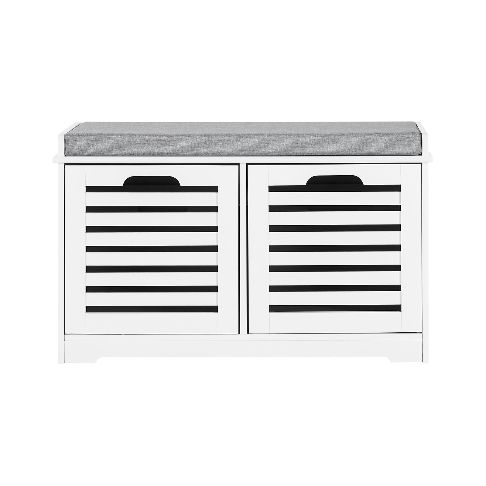 Scarpiera da ingresso Panchina con Cuscino e Cestini 2 Cestini Bianco FSR23-K-W