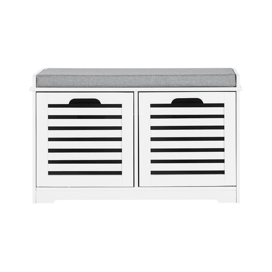 Scarpiera da ingresso Panchina con Cuscino e Cestini 2 Cestini Bianco FSR23-K-W