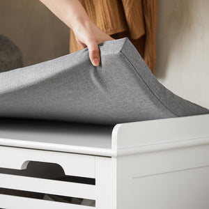 Scarpiera da ingresso Panchina con Cuscino e Cestini 2 Cestini Bianco FSR23-K-W